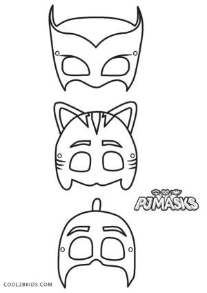 PJ Masks Coloring Pages Black and White The Masks of the Heroes