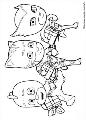 PJ Masks Coloring Pages Free Printable The Heroes Get Gifts