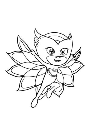 PJ Masks Coloring Pages Printable Cute Owlette Spreading Her Wings