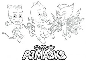 PJ Masks Coloring Pages Printable Gecko Catboy and Owlette Best Friends