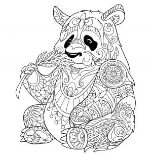 Panda Coloring Pages Hard Coloring for Adults