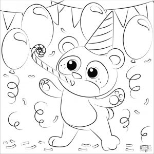 Panda Coloring Pages for Birthday