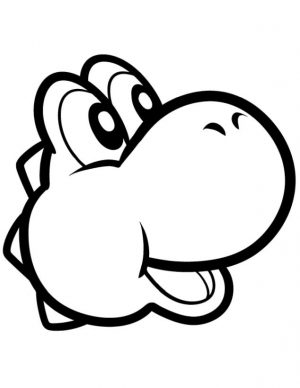 Paper Yoshi Coloring Pages Yoshis Head