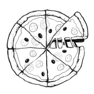 Pizza Coloring Pages Cheesy Hot Pizza