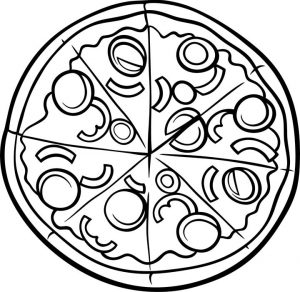 Pizza Coloring Pages Large Size Pizza