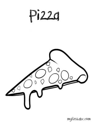 Pizza Coloring Pages Printable Pizza with Melting Cheese