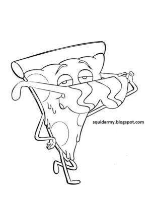 Pizza Toppings Coloring Pages Cool Pizza Character