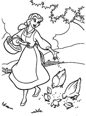 Princess Belle Girls Coloring Pages to Print Online – 67342