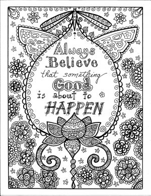 Printable Adult Coloring Pages Quotes Always Believe