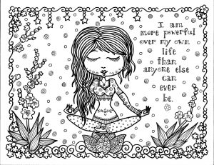 Printable Adult Coloring Pages Quotes I Am Powerful