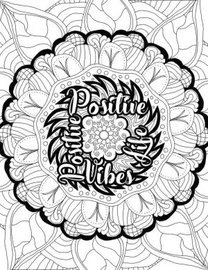 Printable Adult Coloring Pages Quotes Positive Life