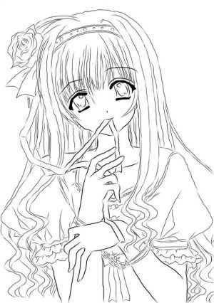 Printable Anime Coloring Pages for Girls Cute Anime Girl