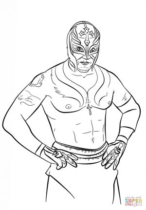 Printable wwe coloring pages rey mysterio – 77116