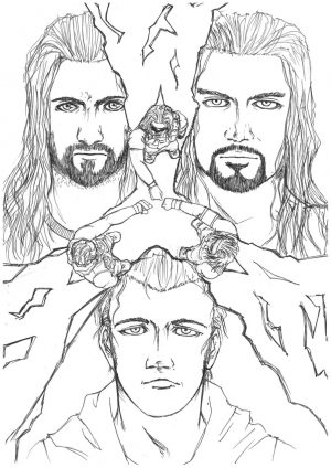 Printable wwe coloring pages roman reigns – 21893