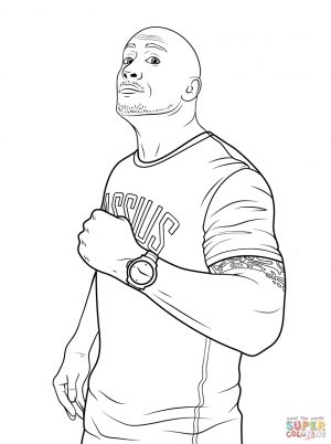 Printable wwe coloring pages the rock – 21094