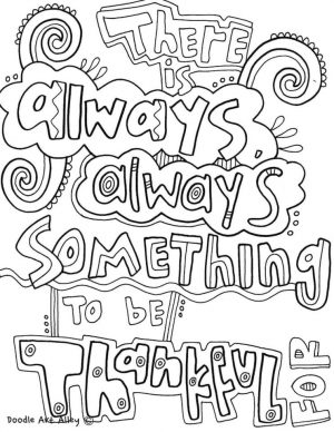 Quote Coloring Pages Easy Something To Be Thankful For
