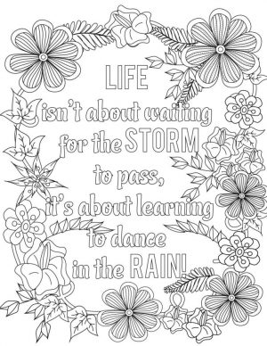 Quote Coloring Pages Free Dance In The Rain