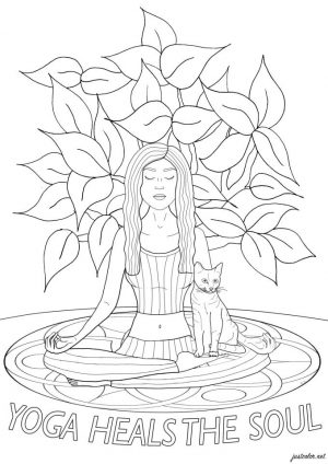 Quote Coloring Pages for Adults Yoga Heals the Soul