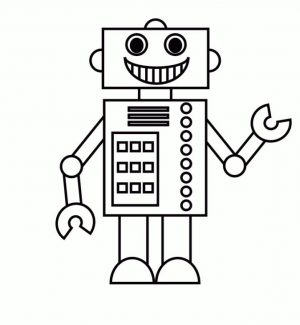 Robot Coloring Page Images Simple Robot Printable for Kid