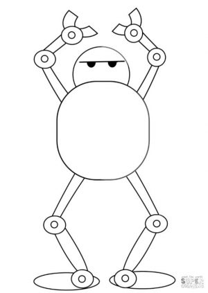 Robot Coloring Pages Funny Robot Trying to Dance
