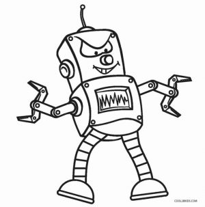 Robot Coloring Pages Printable Evil Robot
