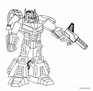 Robot Coloring Pages Printable Little Optimus Prime