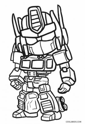 Robot Coloring Pages Printable Tiny Little Optimus from Transformers