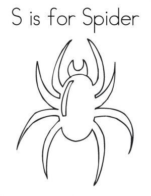 S is for Spider Coloring Page for Kids 5td1