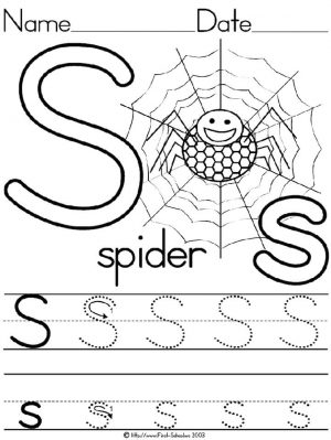 S is for Spider Coloring Page for Kids Spider Handwriting Worksheet Letter S