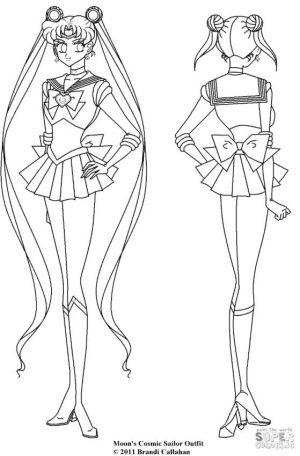Sailor Moon Coloring Pages Cosmic Outfit