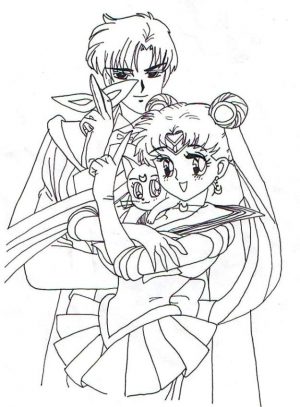 Sailor Moon Coloring Pages Free Sailor Moon and the Tuxedo Mask