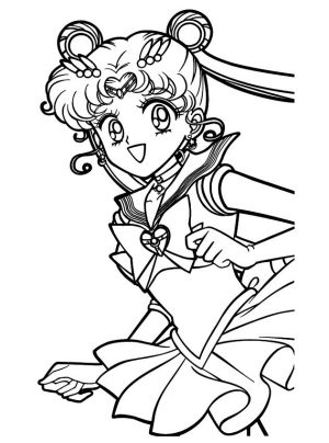 Sailor Moon Coloring Pages Free Usagi Running Happily