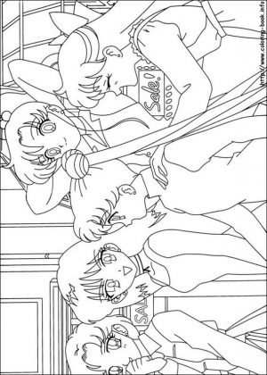 Sailor Moon and Friends Coloring Pages Every One Hanging Out