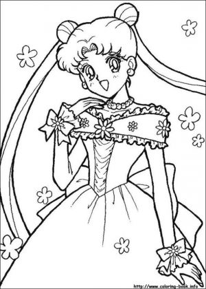Sailor Moon and Friends Coloring Pages Usagi Wedding Dress