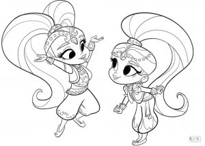 Shimmer and Shine Coloring Pages Free vzy3