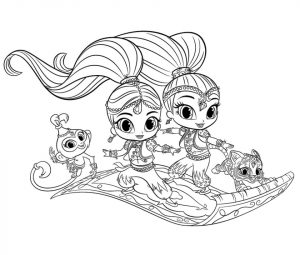 Shimmer and Shine Coloring Pages for Girls tmn9