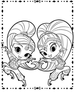 Shimmer and Shine Coloring Pages for Girls zxq0