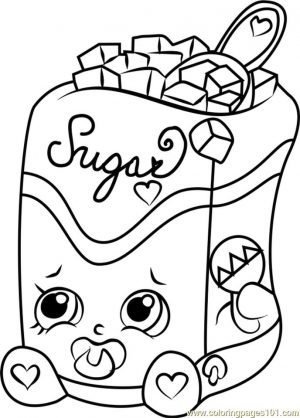 Shopkins Coloring Pages Food Sugar Lump