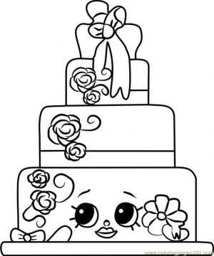 Shopkins Coloring Pages Food Wendy Wedding Cake