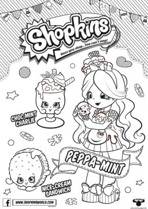 Shopkins Coloring Pages Printable Peppa Mint Loves Anything Minty
