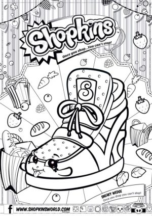 Shopkins Coloring Pages for Free Sneaky Wedge