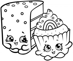 Shopkins Coloring Pages for Kids Cake Bestfriends