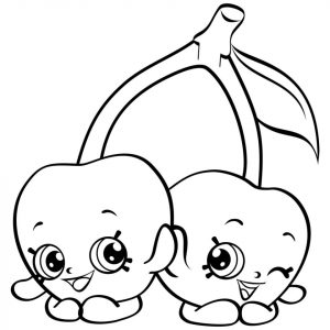 Shopkins Coloring Pages for Kids Cherry Twins