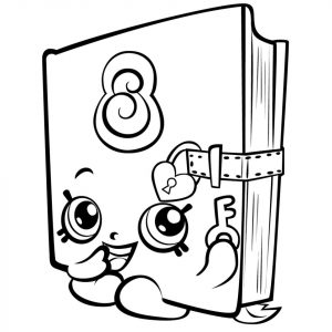 Shopkins Coloring Pages for Kids Cute Diary Book