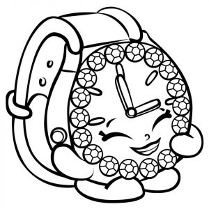 Shopkins Coloring Pages for Kids Happy Alarm Clock