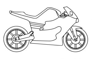 Simple Motorcycle Coloring Pages for Kindergarten