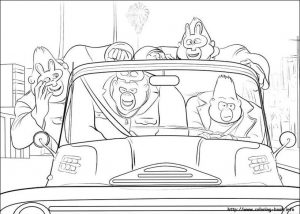 Sing Characters Coloring Pages Johny Unhappy when with His Gang