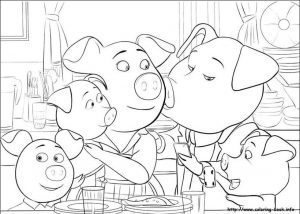 Sing Characters Coloring Pages Rosita and Her Family