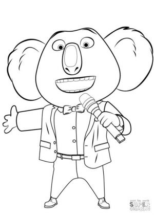 Sing Coloring Pages Buster Moon the Koala