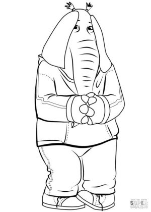 Sing Coloring Pages Meena the Shy Elephant